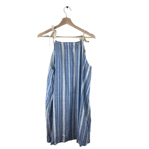 Abercrombie & Fitch Blue Stripe Linen Blend Shift Dress New - Picture 5 of 7